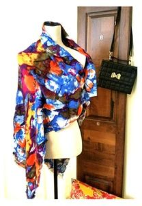 Watercolor Floral Scarf